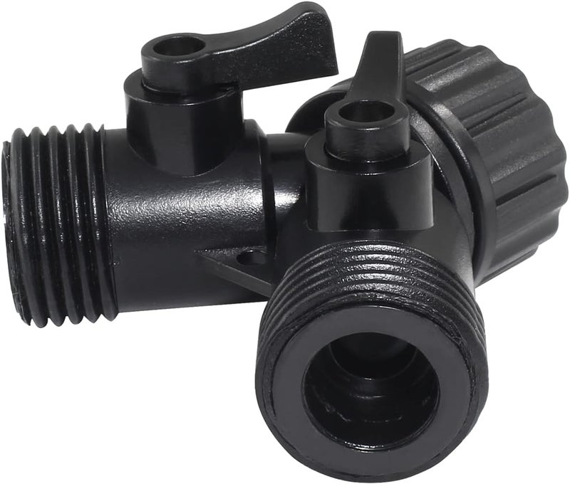 Rierdge 6 Pcs 2 Way Hose Adapter Y Valve Garden Hose Connector Non Rust Spigot Faucet Adapter, 3/4 Garden Hose Y Connectors Plastic Hose Splitter with Faucet Watering Shut Off Valves (Black) - Image 4